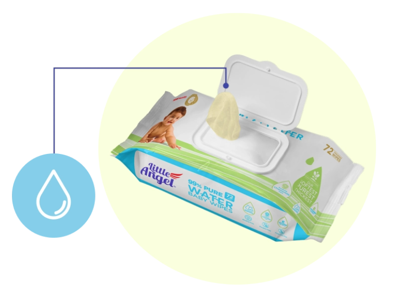 Little Angel 99% Pure Water Baby Wipes
