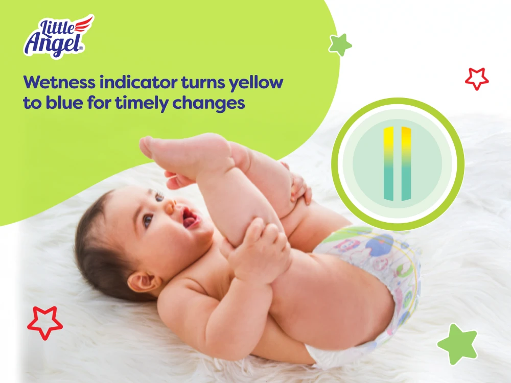 Extra Dry Diapers with wetness indicator Little Angel