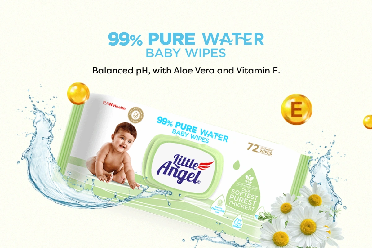 Little Angel 99% Pure Water Baby Wipes 